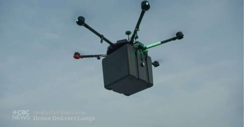 Un dron transportó unos pulmones para persona que necesita trasplante
