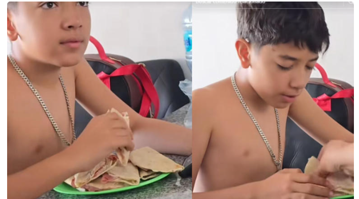 (VÍDEO) “Me embargan”: La respuesta de un niño al ver que le quitan las quesadillas de su plato