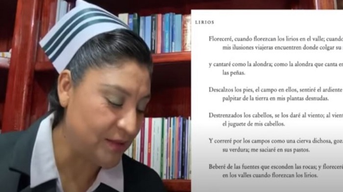 Recluida por covid-19, jefa de enfermeras del IMSS leyó un poema