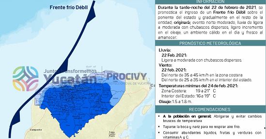 Este lunes ingresa nuevo frente frío a Yucatán y trae lluvias