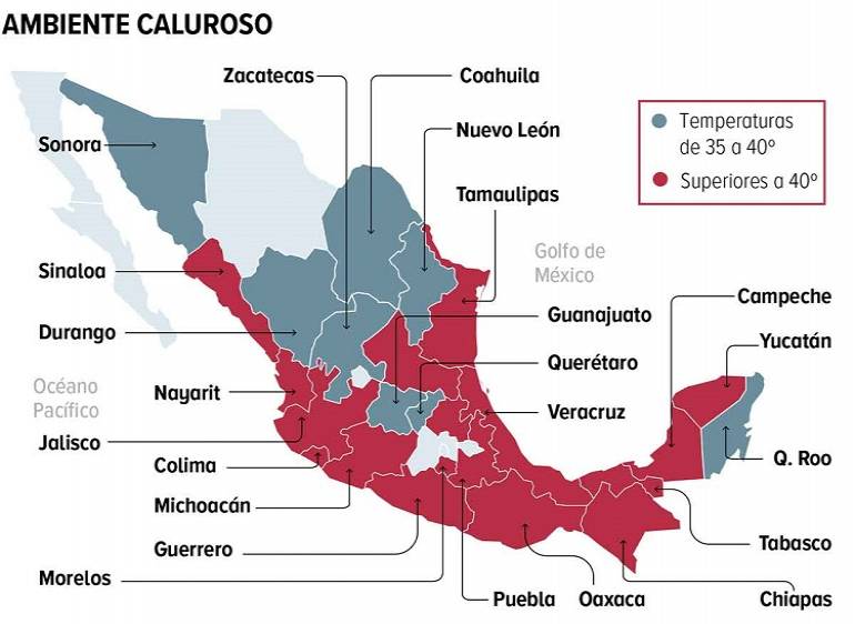 Ola de calor derrite a 26 estados; 17 reportan más de 40 grados