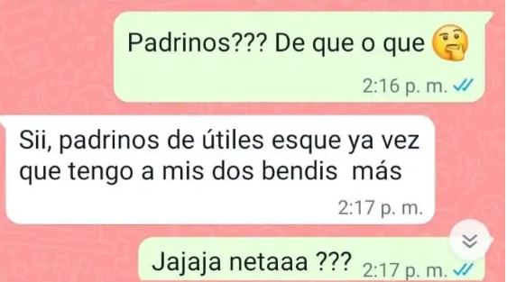 Así las cosas, pide a conocida que sea “madrina de útiles escolares” de su hija