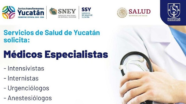 Salud Yucatán en busca de médicos para afrontar fase 3 de la Covid-19