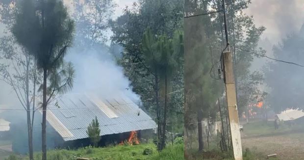 (VÍDEO) Grupo armado irrumpe en la mixteca de Oaxaca; quemaron viviendas