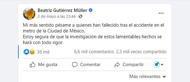 Tunden a Gutiérrez Müller por dar el pésame a los muertos y no a los familiares