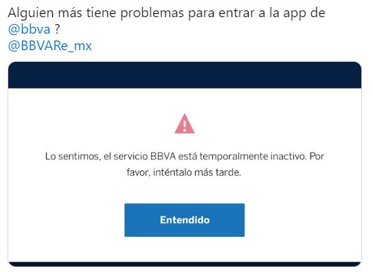 ¡Otra vez! Falla de nuevo la APP de BBVA; banco se disculpa