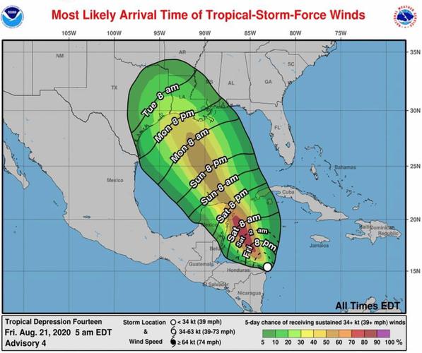 Reiteran posibilidad que Depresión 14 llegue a la Península de Yucatán como huracán