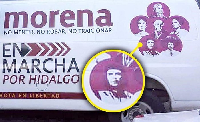 Ché Guevara aparece junto a héroes patrios mexicanos en campaña de Morena