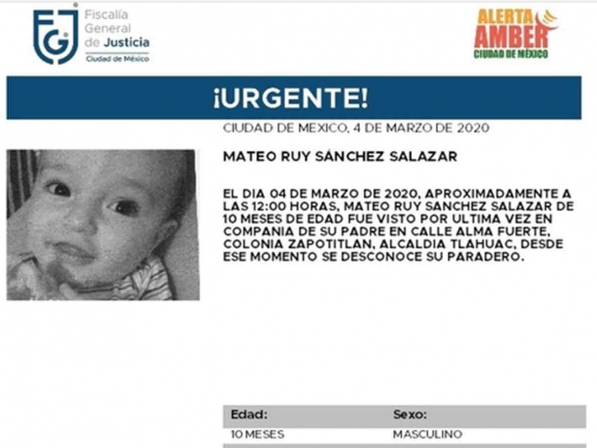 Piden ayuda para localizar a bebé que se extravió en la CDMX