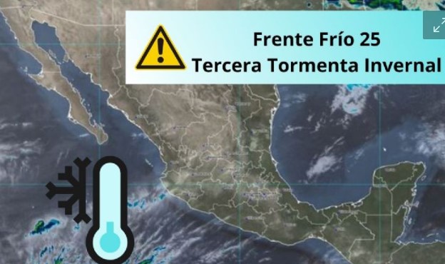 Frente Frío 25 afectará a estos estados de México