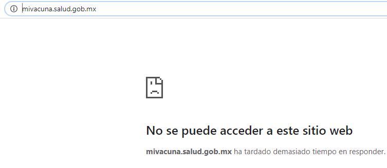 Se "cae" la página para  que adultos mayores se registren para vacunarse contra Covid-19