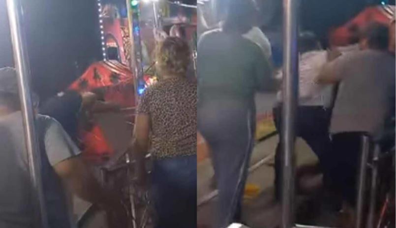 (VIDEO) Campeche: Se cuelan en fila de juego mecánico y se arma la campal por abusivos