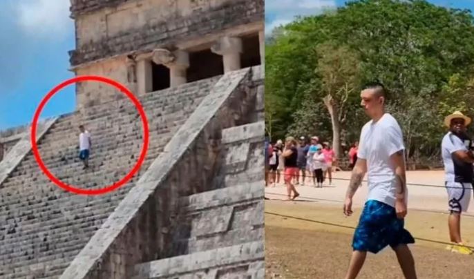 (VÍDEO) Otro turista se sube al Castillo de Chichen Itzá ¿Fue sancionado?