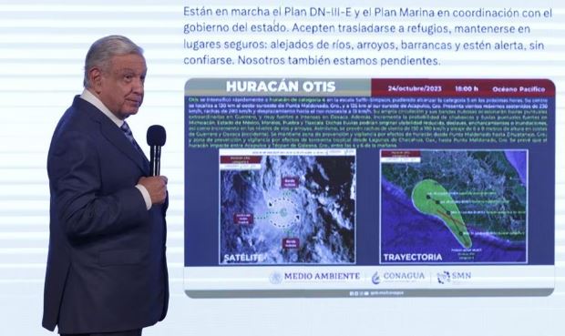 AMLO admite que pensó en informar que el huracán “Otis” venía “cañón”, pero no lo hizo