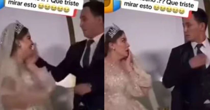 (VÍDEO) Golpea a su esposa en plena boda ¿o fue actuación?