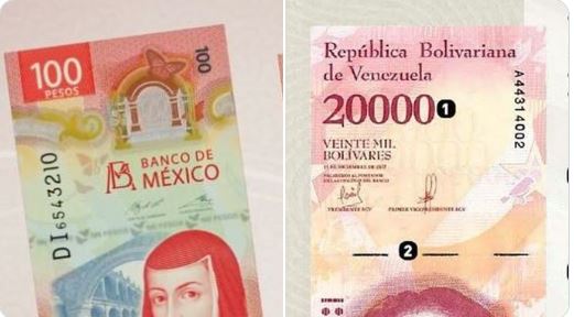 Usuarios comentan parecido de billete de 100 pesos con el de Venezuela
