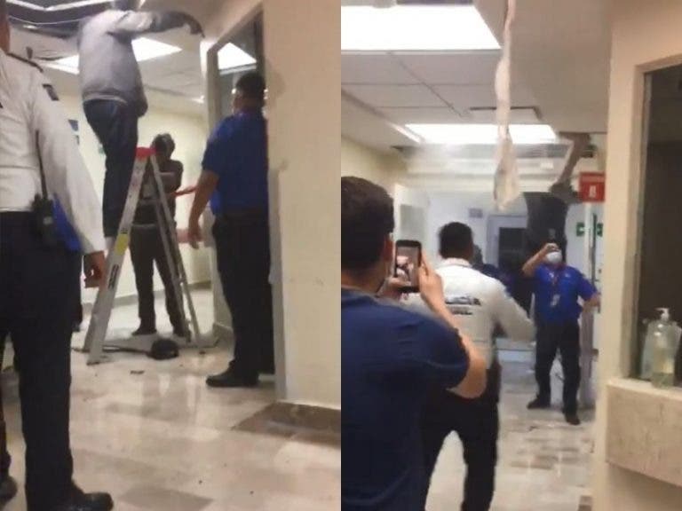 (VÍDEO) Paciente intenta escapar por el ducto del aire de un hospital y cae