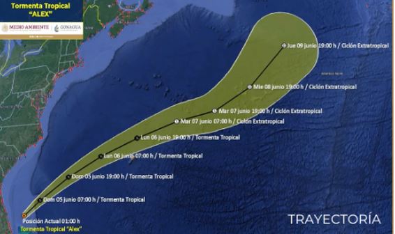 “Alex” se intensificó a tormenta tropical en el Atlántico