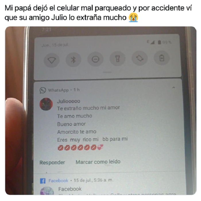 Descubre románticos mensajes entre su papá y ‘Julio’, en WhatsApp