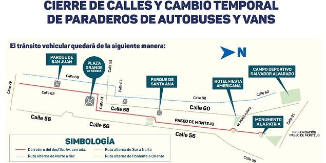 Reubicarán paraderos temporalmente por desfile del lunes