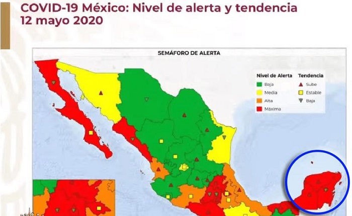 Yucatán, se encuentra en nivel máximo de alerta por la Covid-19