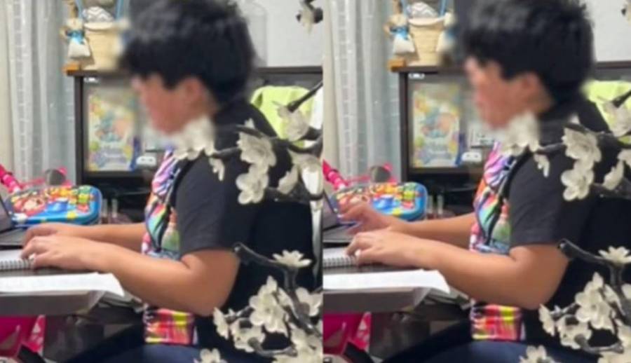 (VIDEO) Niño canta canción de Amanda Miguel mientras hace su tarea y viraliza