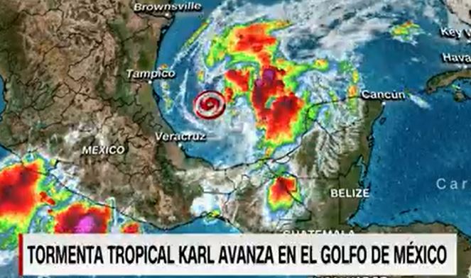 Esta es la trayectoria de la tormenta tropical Karl