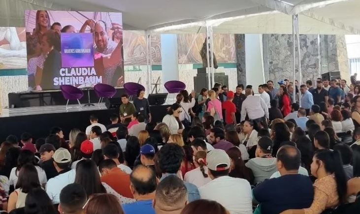 Sheinbaum hace campaña ilegal en Jalisco... Pero dice que es una gira de trabajo