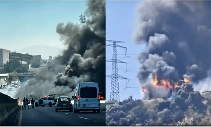 Explota una pipa de gas en la Autopista Chamapa-Lechería