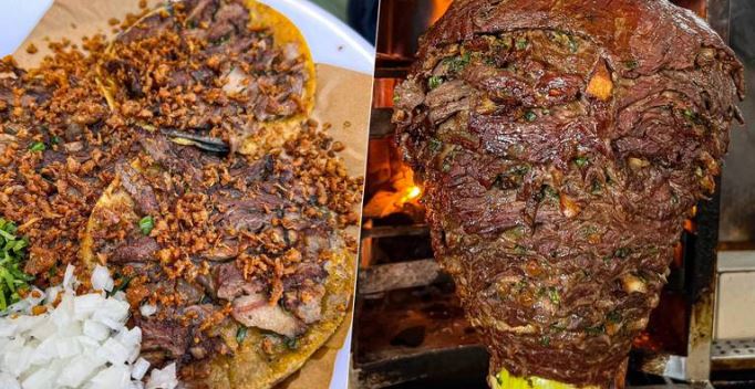 Taquería crea un trompo de chicharrón con arrachera ¿Adiós al pastor?