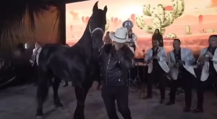 VIDEO: Caballo golpea en la cabeza a Marco Flores, vocalista de la Banda Jerez