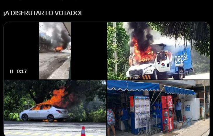 Tabasco: Vehículos, Oxxos y establecimientos incendiados