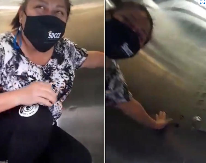 (Video) Enfermera del IMSS queda atrapada en un elevador y critica a AMLO