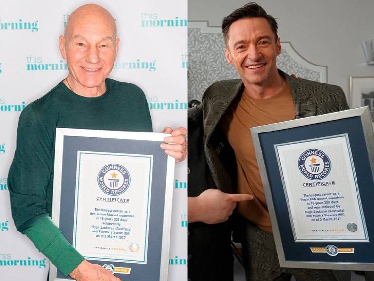 Hugh Jackman y Patrick Stewart a récord Guinness