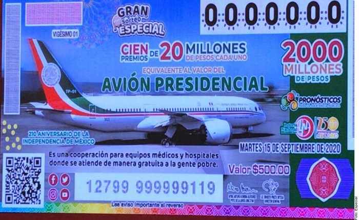 ¡Decidido! AMLO "rifará" el avión presidencial el 15 de septiembre