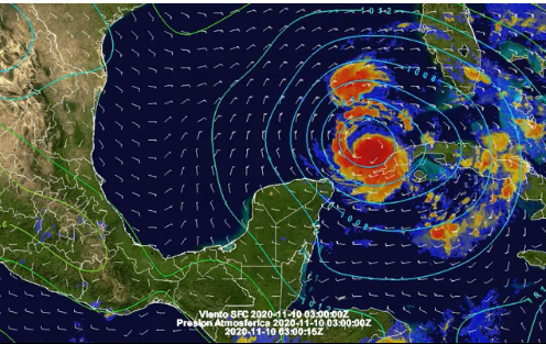 Hoy “Eta” estaría en su punto más cercano a la Península de Yucatán