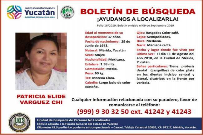 Buscan a Patricia Elidé, desaparecida en Mérida