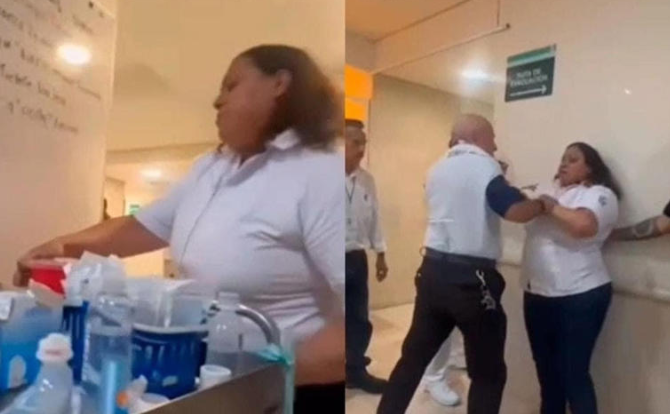 Ciudad Juárez: Exhiben a enfermera del IMSS agrediendo a compañeros con jeringas usadas