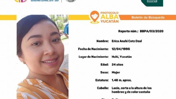 Activan "Protocolo Alba" por joven extraviada en Huhí