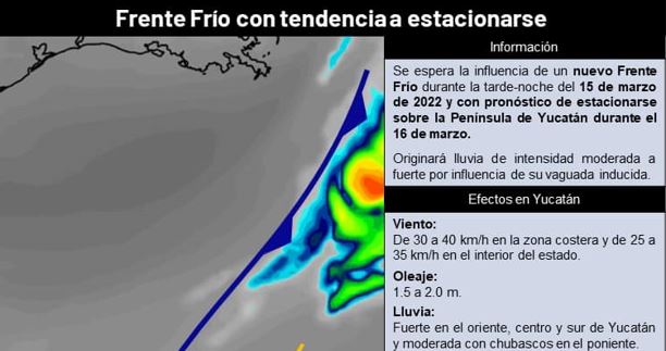 Este martes entrará a Yucatán nuevo Frente Frío, luego habrá calor "infernal"