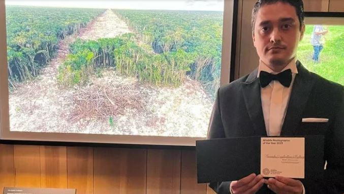 Premian a mexicano por foto sobre deforestación por la construcción del Tren Maya