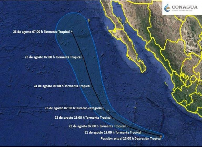 Se forma depresión tropical frente a costas de Michoacán y Colima