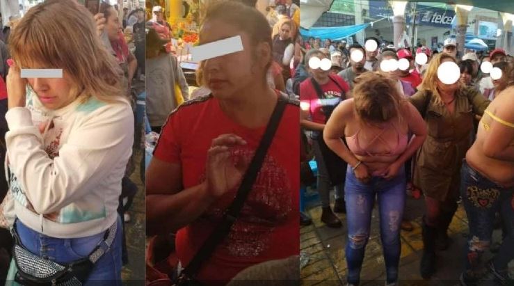 Hidalgo: Comerciantes detienen y desnudan a mujeres acusadas de robo en tianguis