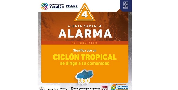 Protección Civil de Yucatán decreta alerta naranja en 60 municipios y amarilla en 46