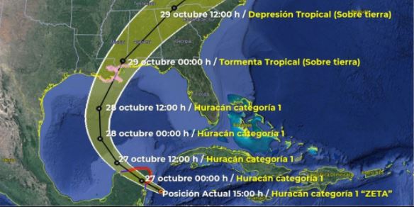 Se activa alerta roja para seis municipios de Quintana Roo por huracán “Zeta”: CNPC