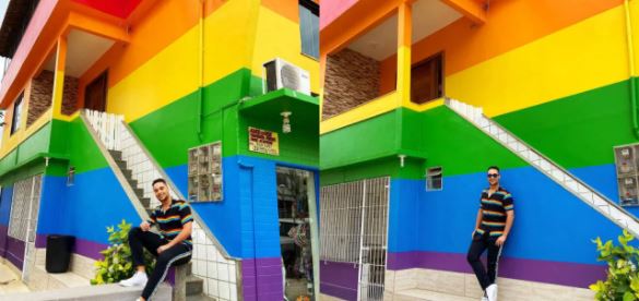 Mujer pinta su casa con los colores LGBT para apoyar a su hijo gay