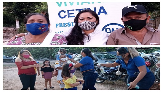 Candidata del PAN de Akil inicia su campaña con todos los protocolos sanitarios