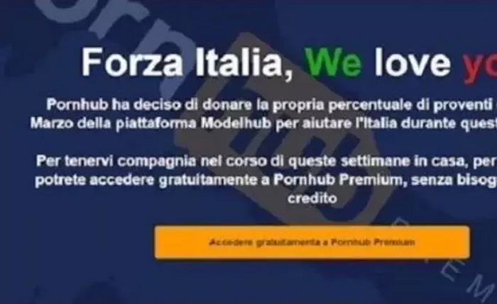 PornHub pondrá todo su contenido gratis en Italia por coronavirus