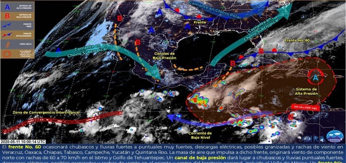 Yucatán: Pronostican lluvias en el Oriente, Centro y Sur