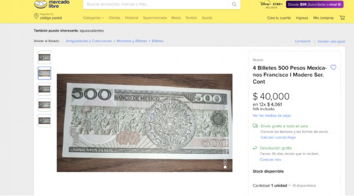 Dan hasta $40,000 por billetes donde aparece Francisco I. Madero